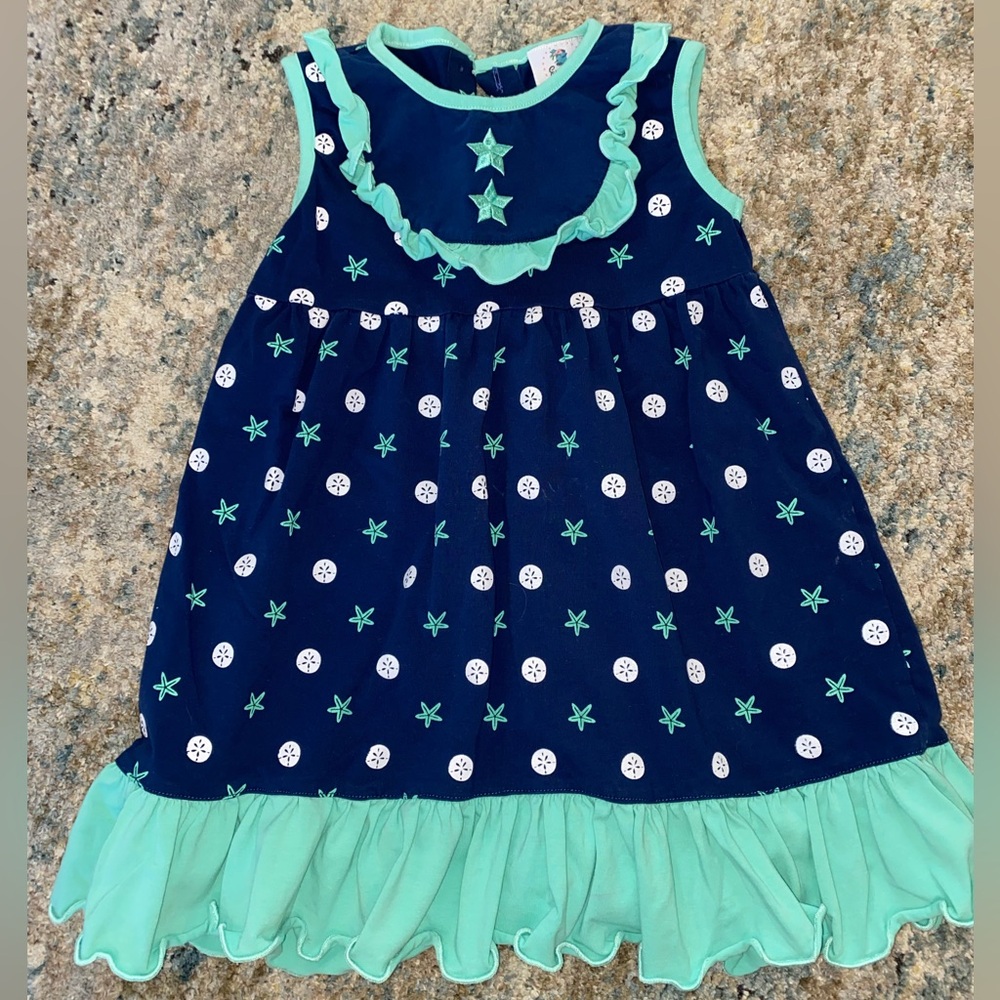 Smocked Polkadot Sand Dollar & Starfish Dress